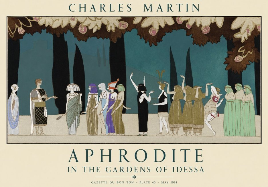 Charles Martin Aphrodite in the Gardens of Idessa No1 - Plakat