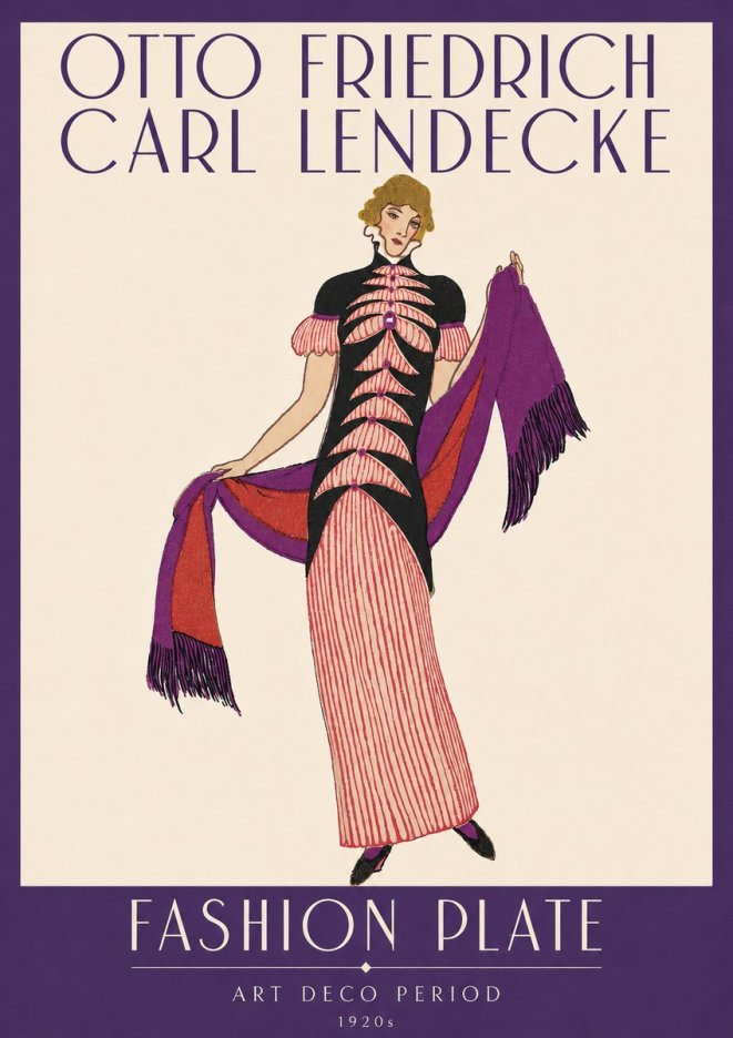 Otto Friedrich Carl Lendecke Fashion Plate I No3 - Plakat