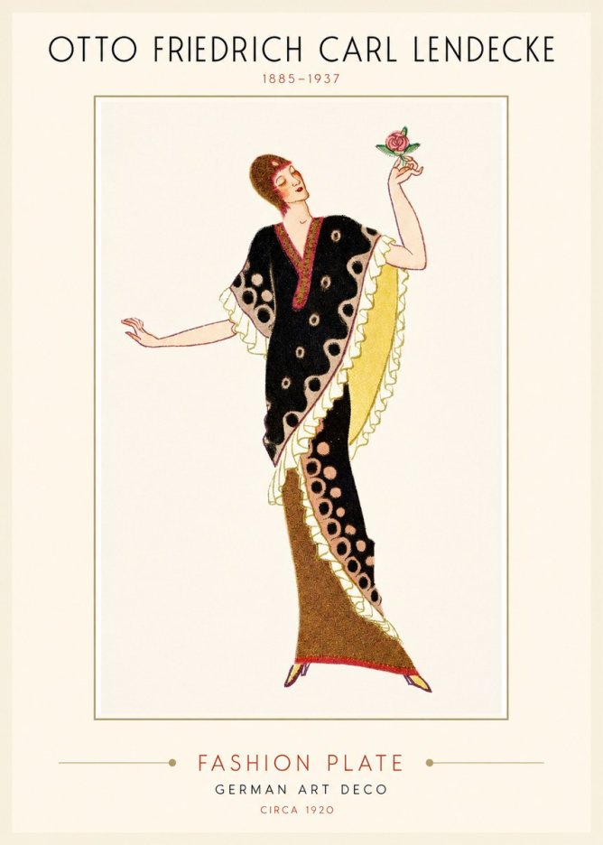 Otto Friedrich Carl Lendecke Fashion Plate III No1 - Plakat