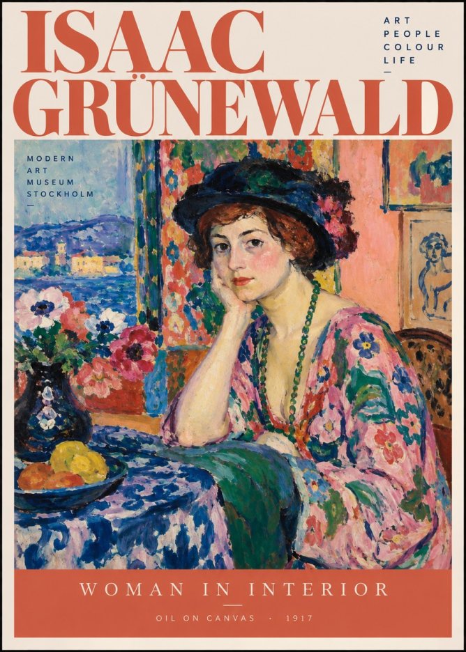 Isaac Grünewald Woman in Interior No2 - Plakat