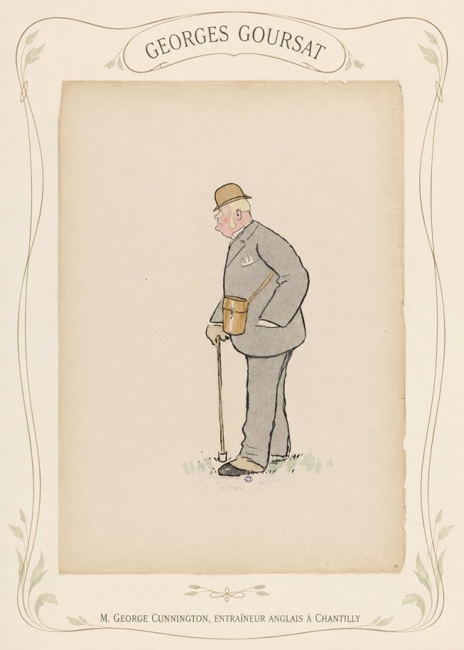 Georges Goursat M. George Cunnington, Entraîneur Anglais À Chantilly No4 - Plakat