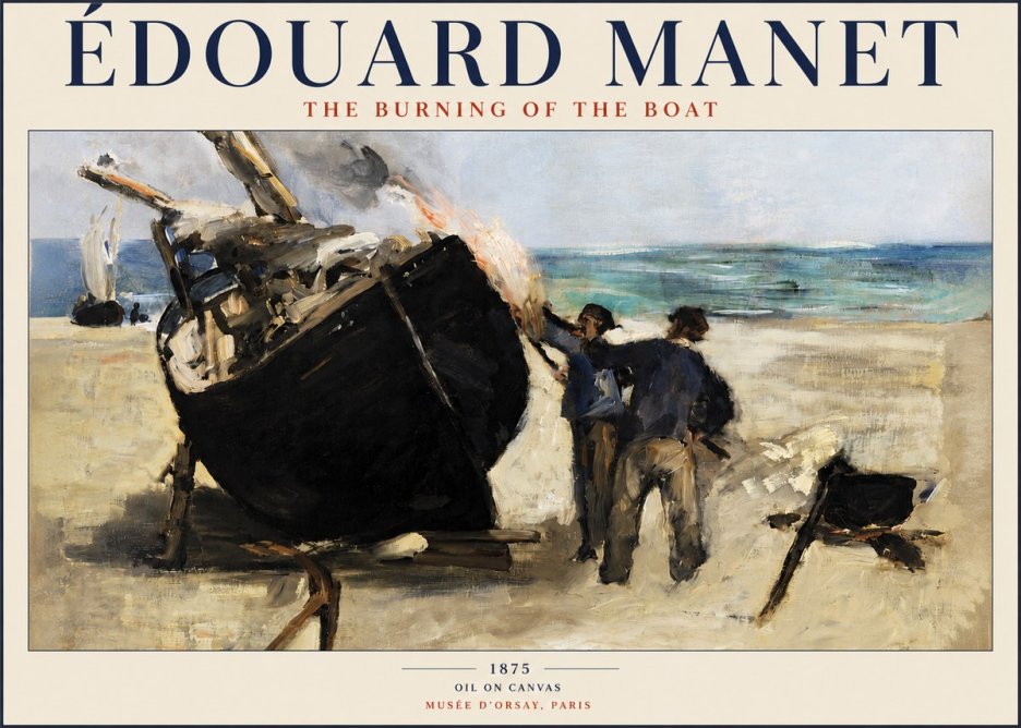 Édouard Manet The Burning of the Boat No3 - Plakat