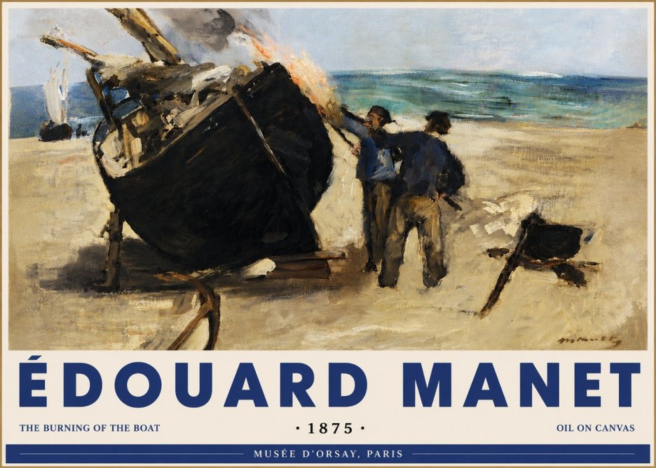Édouard Manet The Burning of the Boat No6 - Plakat