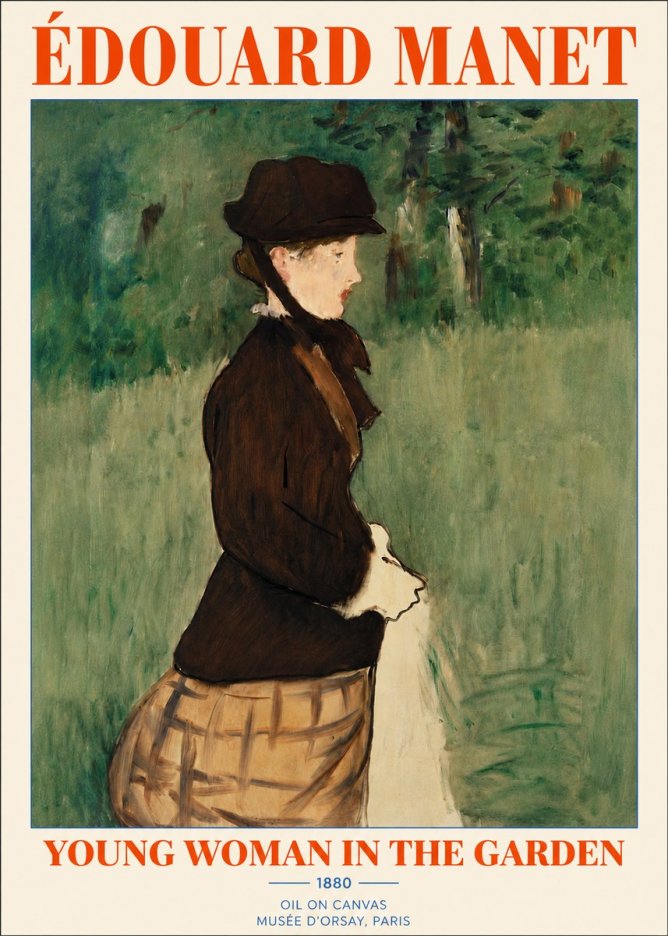 Édouard Manet Young Woman in the Garden No3 - Plakat