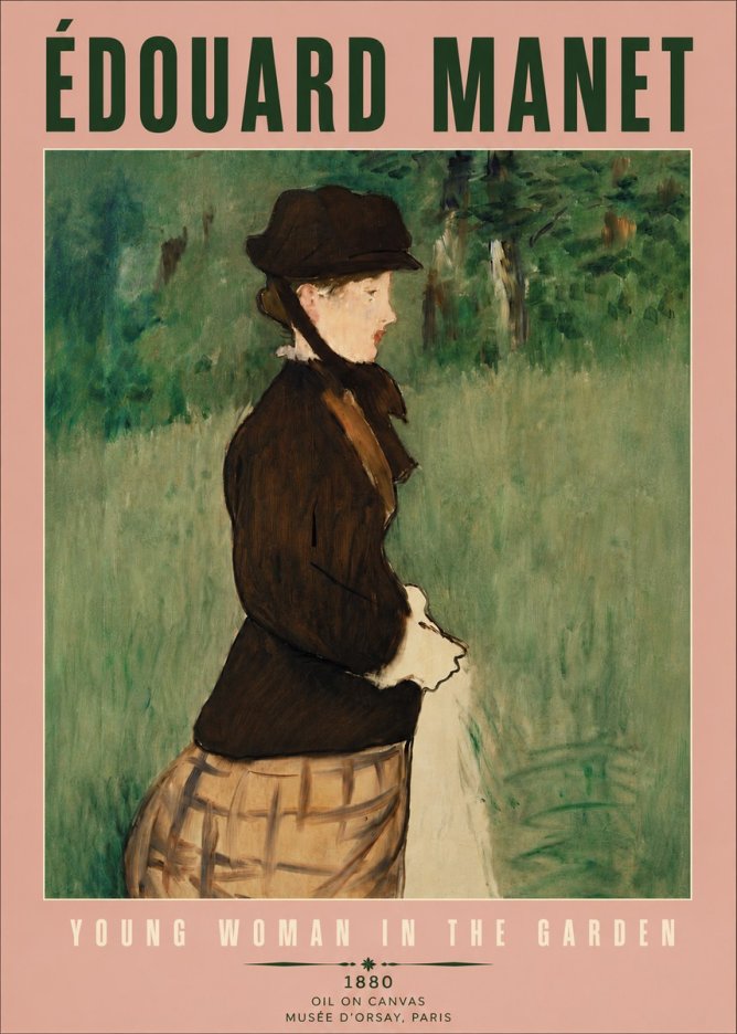 Édouard Manet Young Woman in the Garden No4 - Plakat