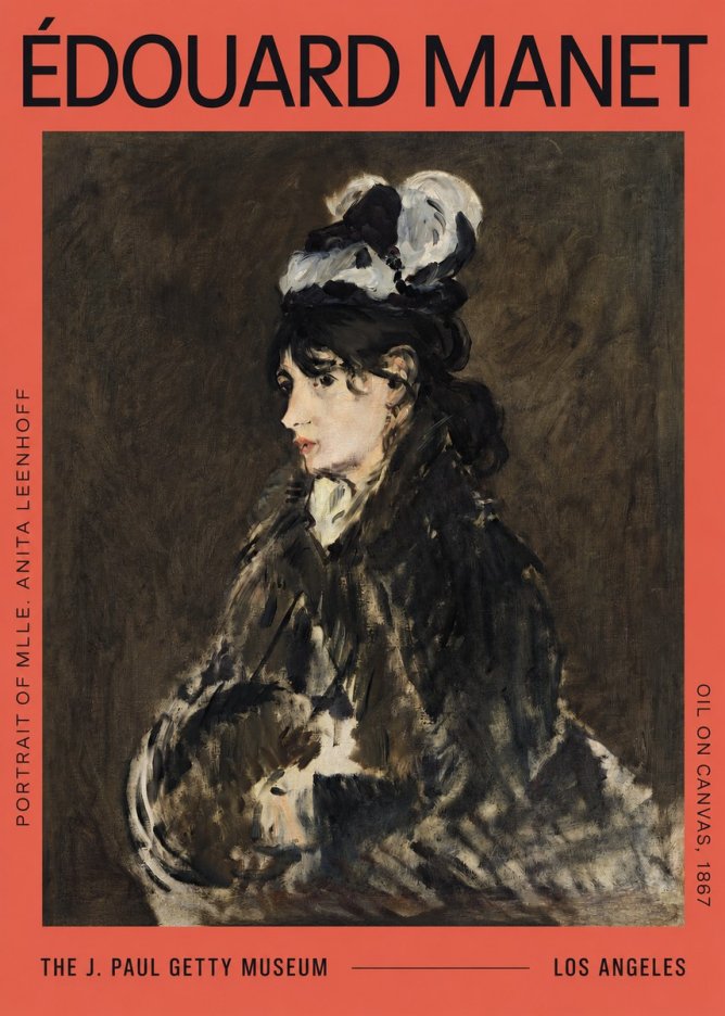 Édouard Manet Portrait of Mlle. Anita Leenhoff No2 - Plakat