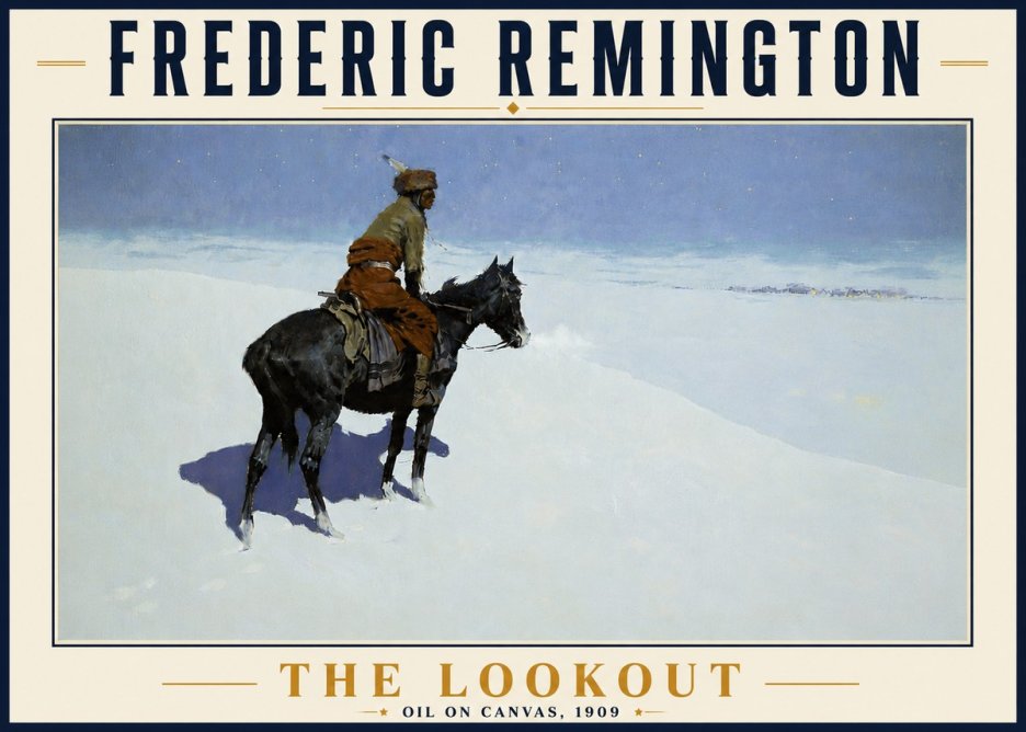 Frederic Remington The Lookout No6 - Plakat