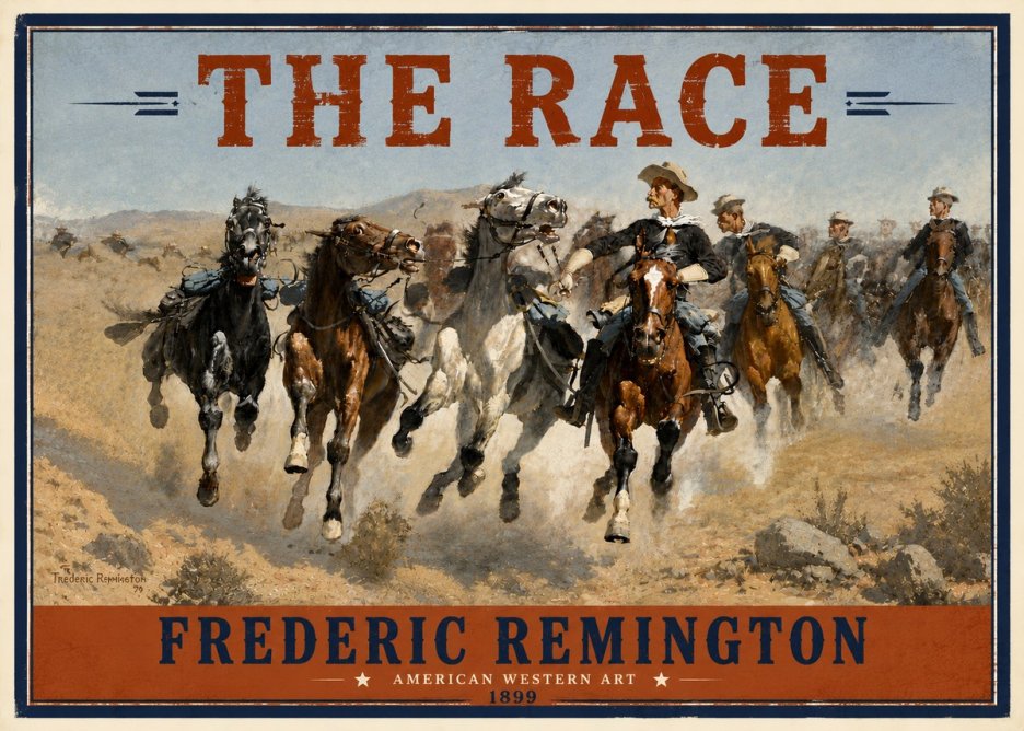 Frederic Remington The Race I No6 - Plakat