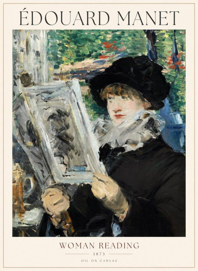 Édouard Manet Woman Reading No1 - Plakat