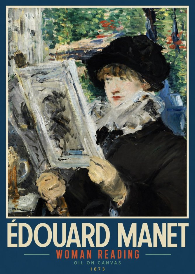 Édouard Manet Woman Reading No2 - Plakat