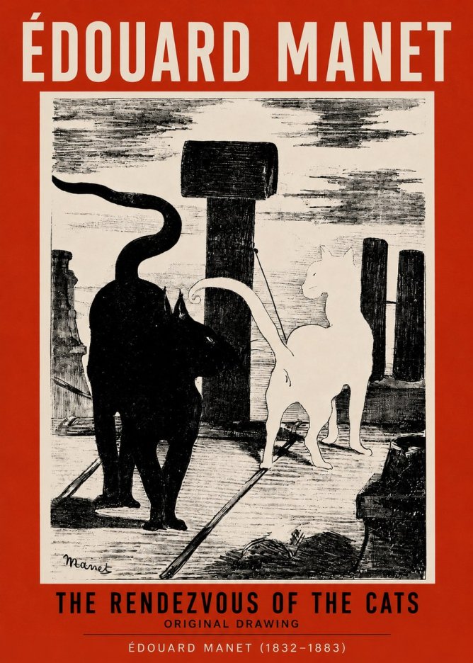 Édouard Manet The Rendezvous of the Cats No2 - Plakat
