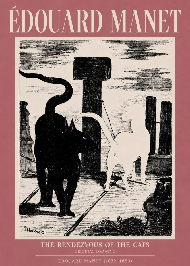 Édouard Manet The Rendezvous of the Cats No5 - Plakat
