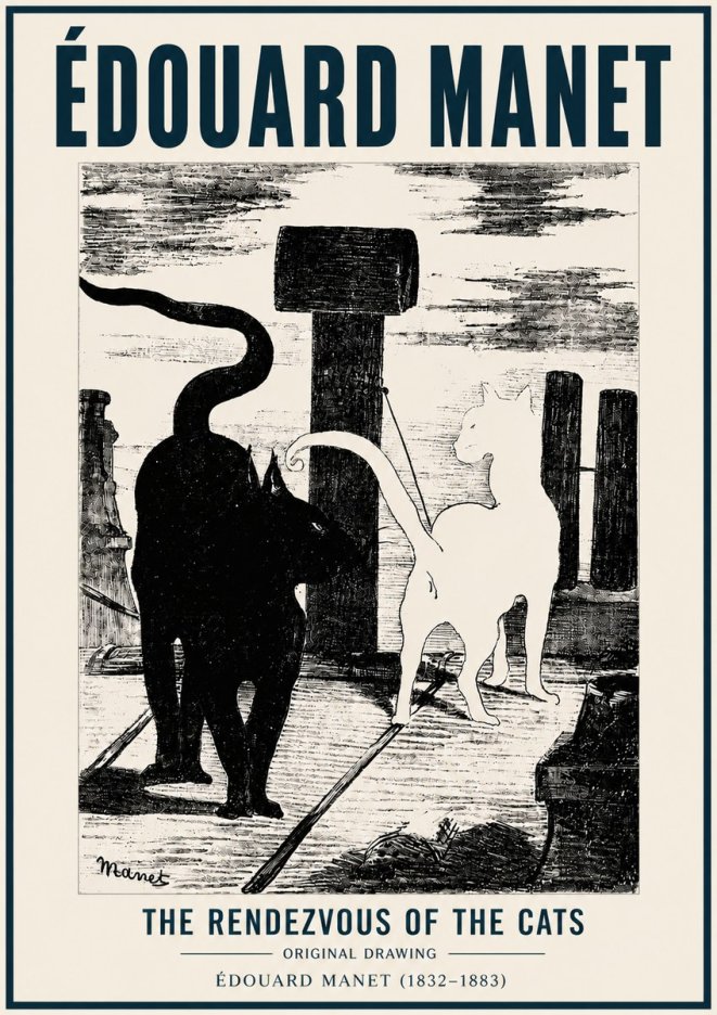 Édouard Manet The Rendezvous of the Cats No6 - Plakat