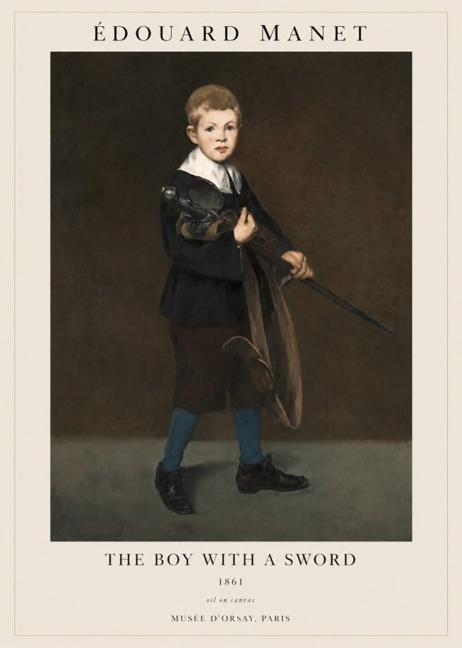 Édouard Manet The Boy with a Sword No1 - Plakat