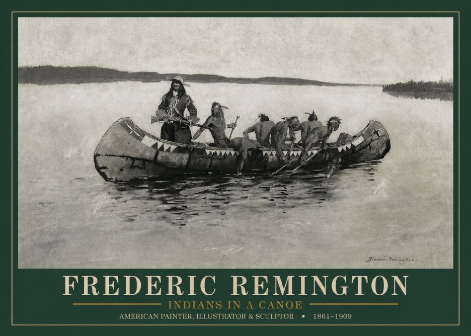 Frederic Remington Indians in a Canoe No3 - Plakat