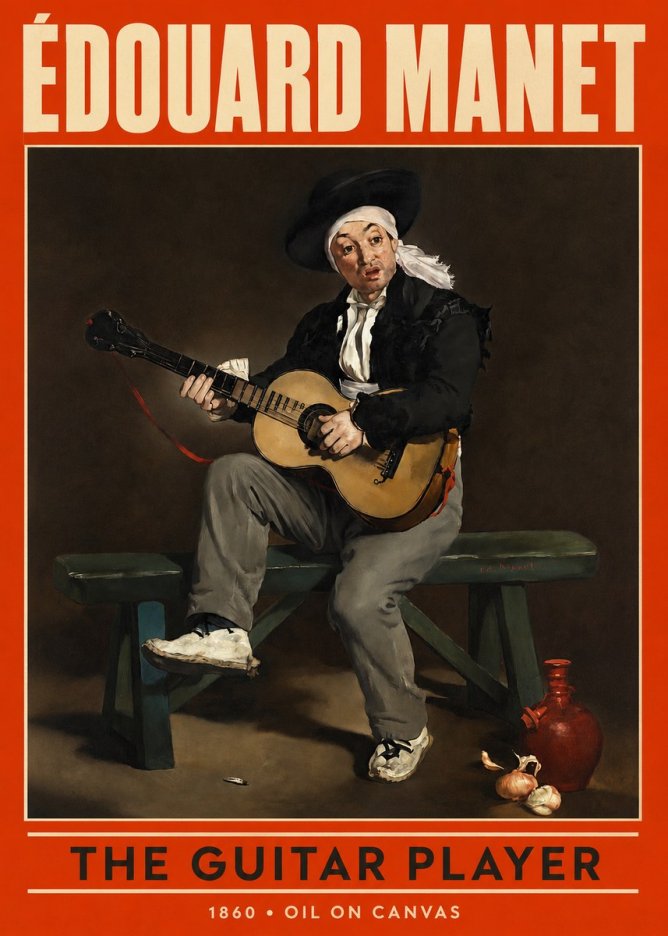 Édouard Manet The Guitar Player No2 - Plakat