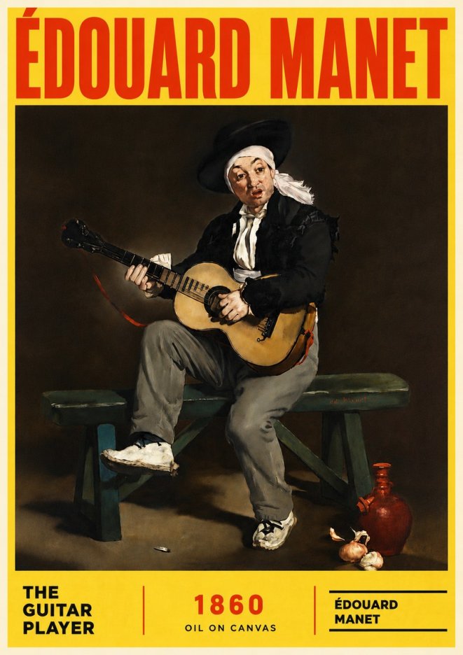 Édouard Manet The Guitar Player No6 - Plakat