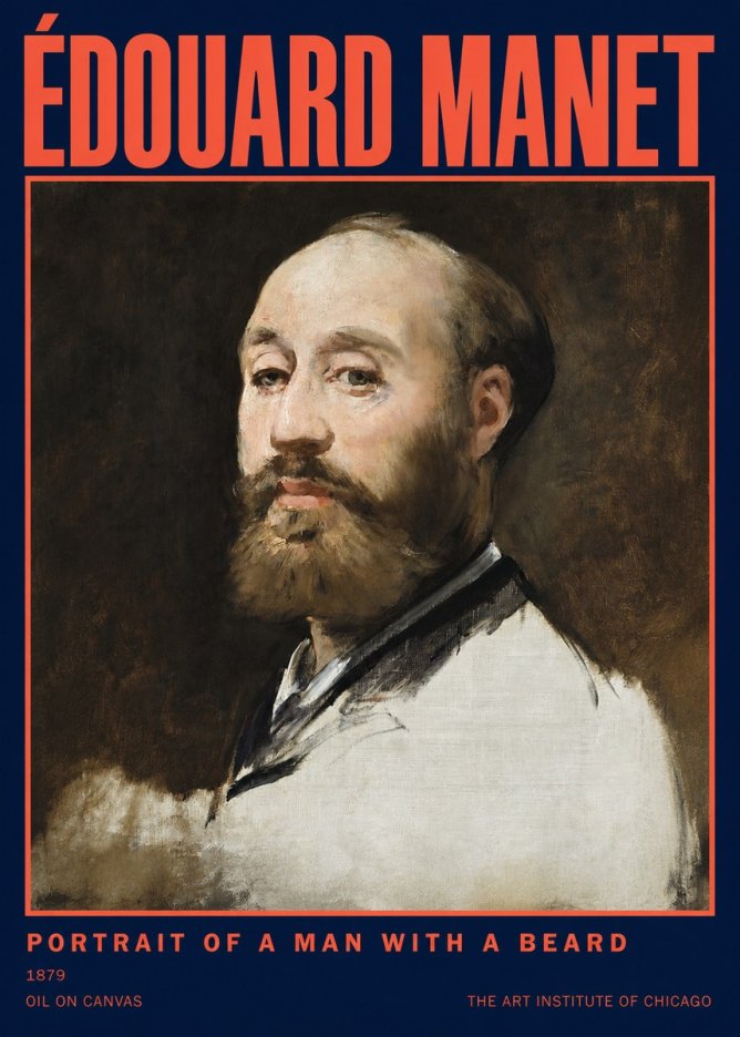 Édouard Manet Portrait of a Man with a Beard No2 - Plakat