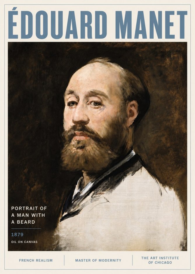 Édouard Manet Portrait of a Man with a Beard No6 - Plakat