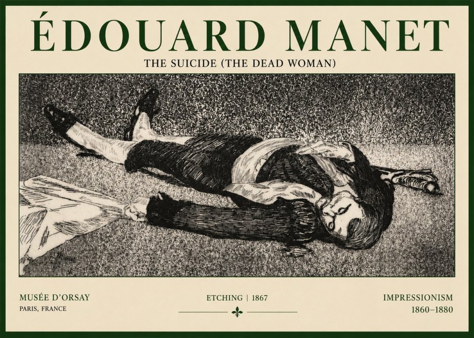 Édouard Manet The Suicide (the Dead Woman) No3 - Plakat
