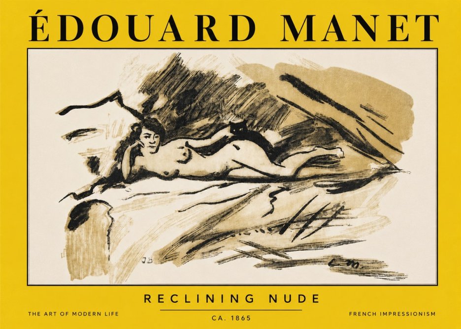 Édouard Manet Reclining Nude No3 - Plakat