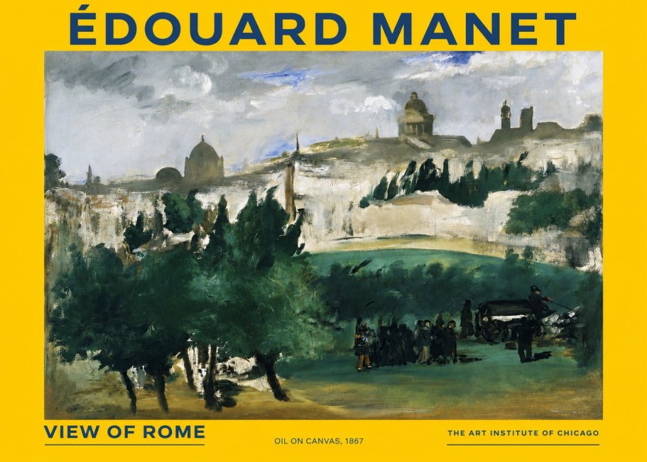Édouard Manet View of Rome No2 - Plakat