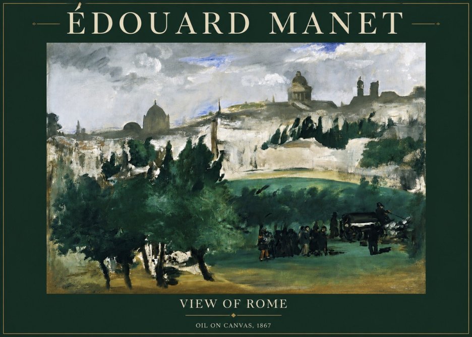 Édouard Manet View of Rome No3 - Plakat