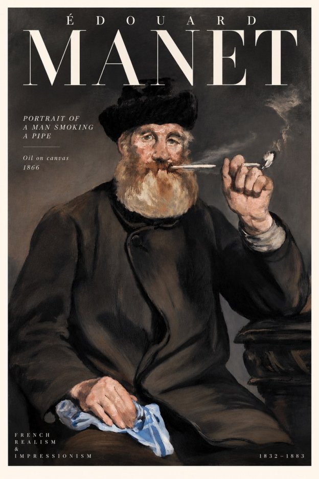 Édouard Manet Portrait of a Man Smoking a Pipe No4 - Plakat