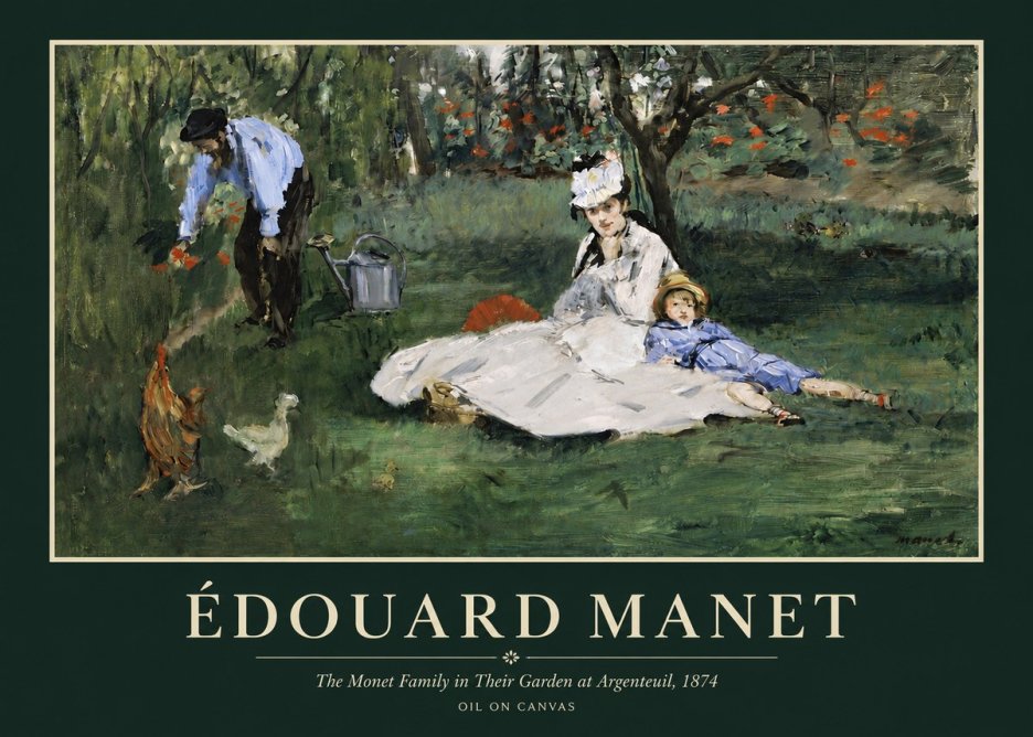 Édouard Manet The Monet Family in Their Garden at Argenteuil, 1874 No3 - Plakat