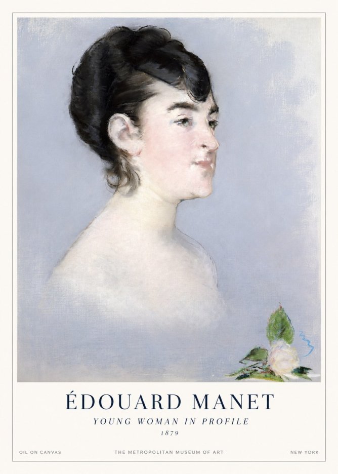 Édouard Manet Young Woman in Profile No1 - Plakat