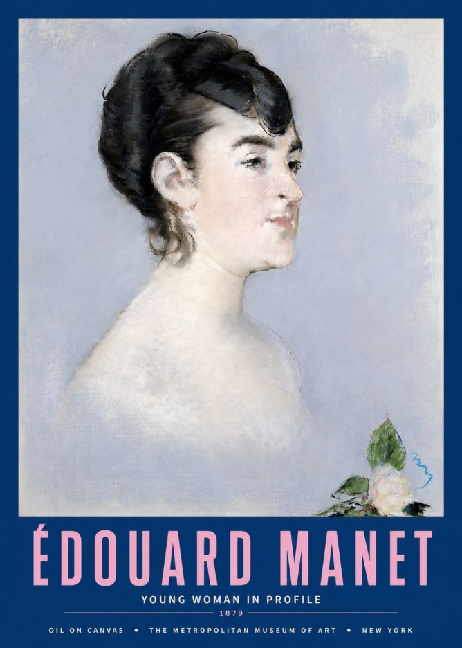 Édouard Manet Young Woman in Profile No4 - Plakat