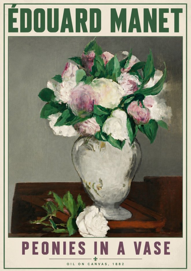 Édouard Manet Peonies in a Vase No6 - Plakat