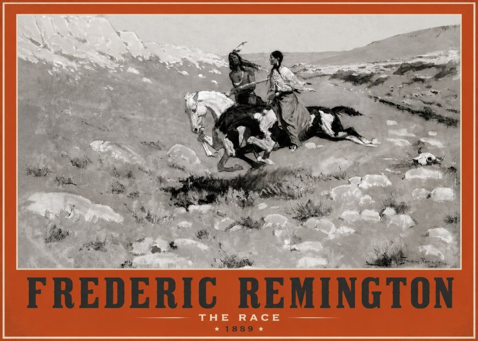 Frederic Remington The Race II No2 - Plakat