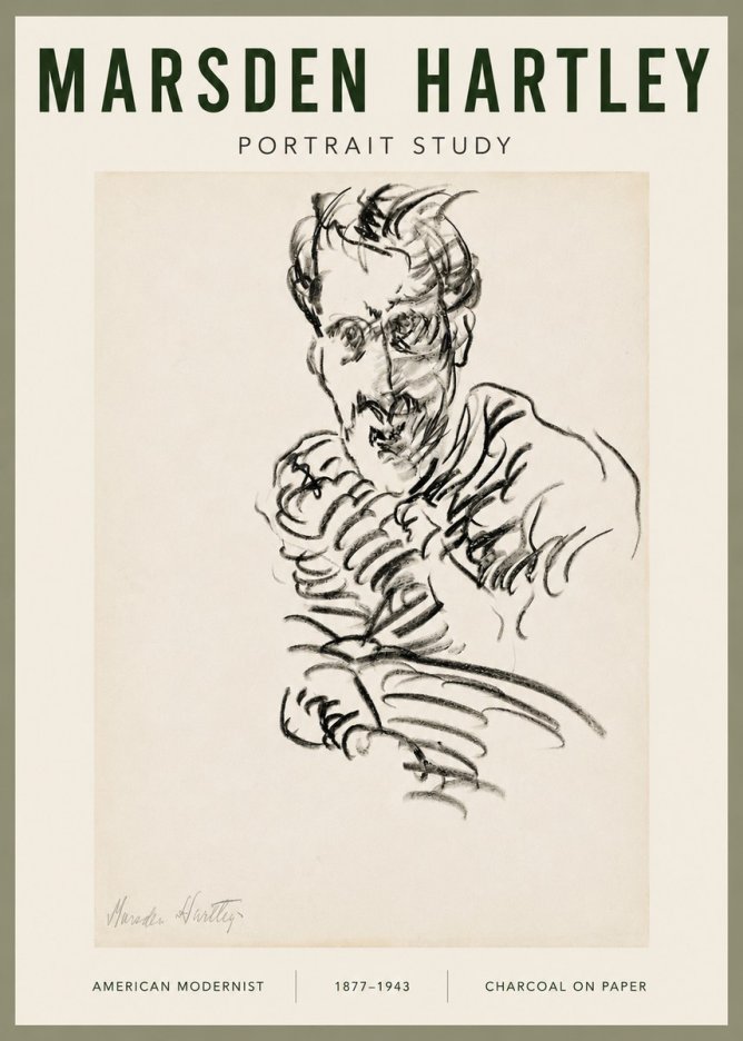Marsden Hartley Portrait Study No5 - Plakat