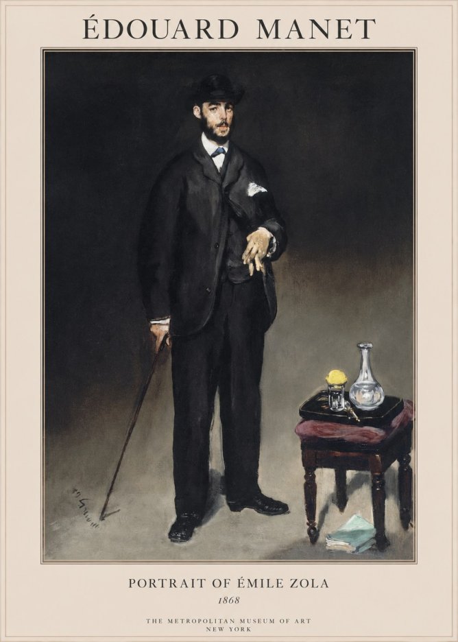 Édouard Manet Portrait of Émile Zola No1 - Plakat