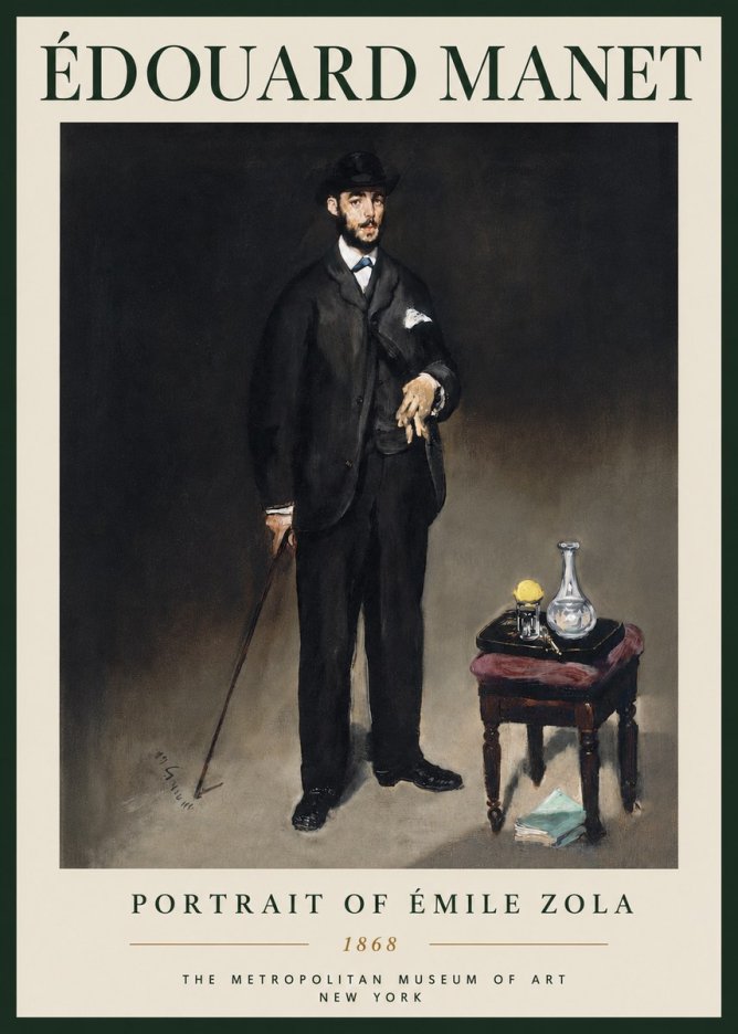 Édouard Manet Portrait of Émile Zola No5 - Plakat