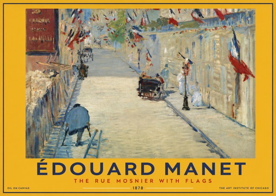 Édouard Manet The Rue Mosnier with Flags No2 - Plakat