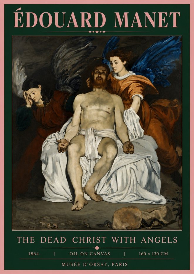 Édouard Manet The Dead Christ with Angels No5 - Plakat