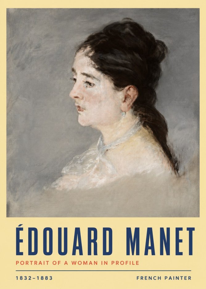 Édouard Manet Portrait of a Woman in Profile No3 - Plakat