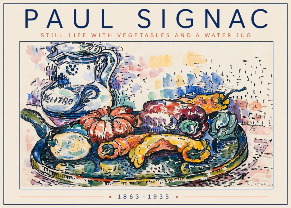 Signac Still Life with Vegetables and a Water Jug No5 - Plakat