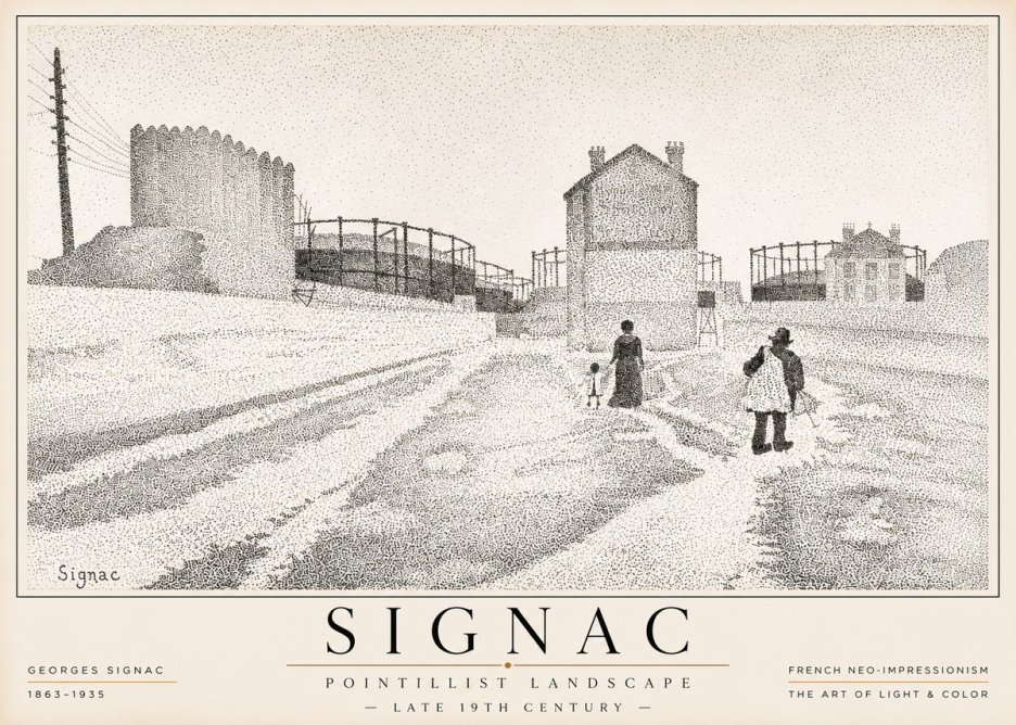Signac Pointillist Landscape No1 - Plakat