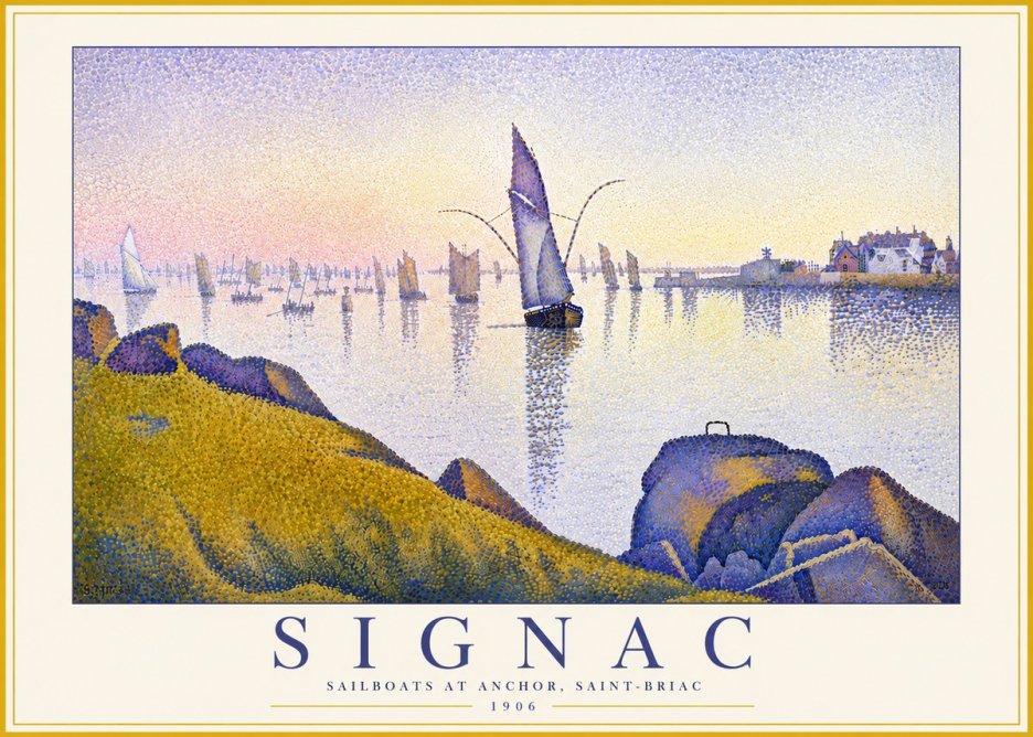 Signac Sailboats at Anchor, Saint-briac No6 - Plakat