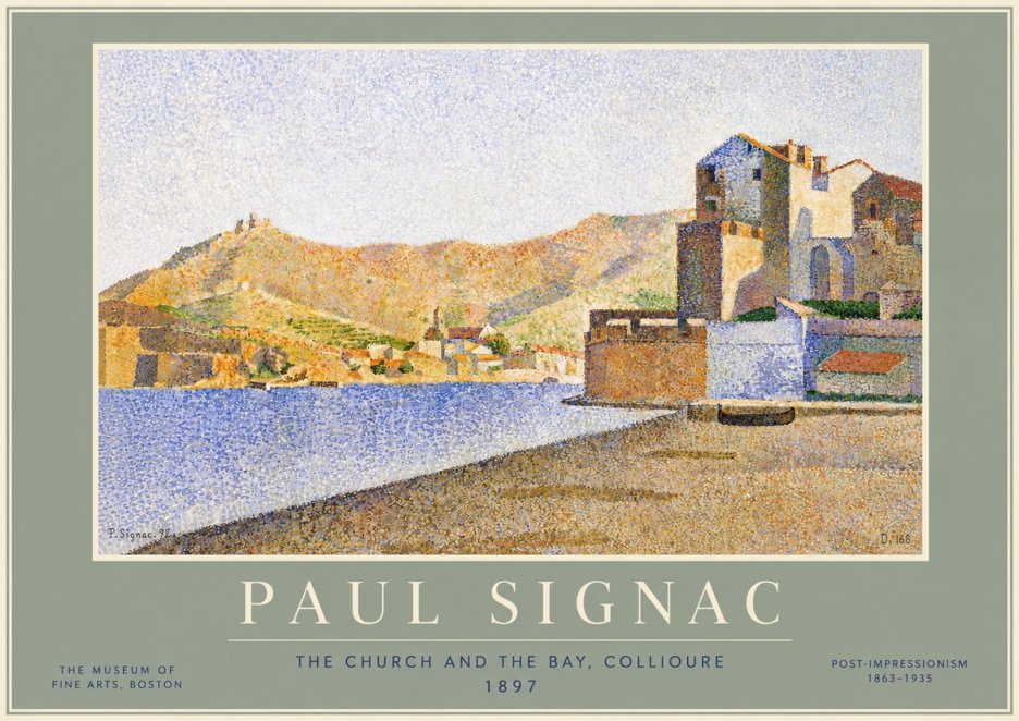 Signac Collioure - the Church and the Bay No6 - Plakat