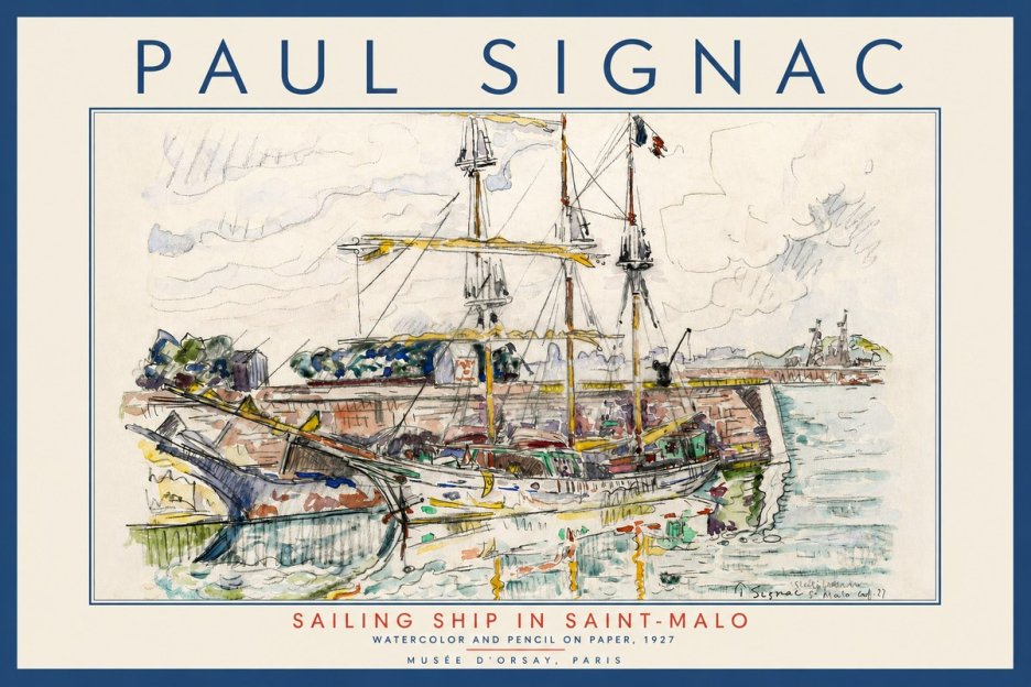 Signac Sailing Ship in Saint-malo No3 - Plakat