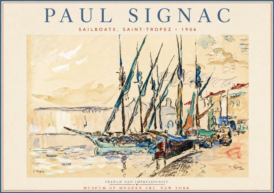 Signac Sailboats, Saint-tropez No6 - Plakat