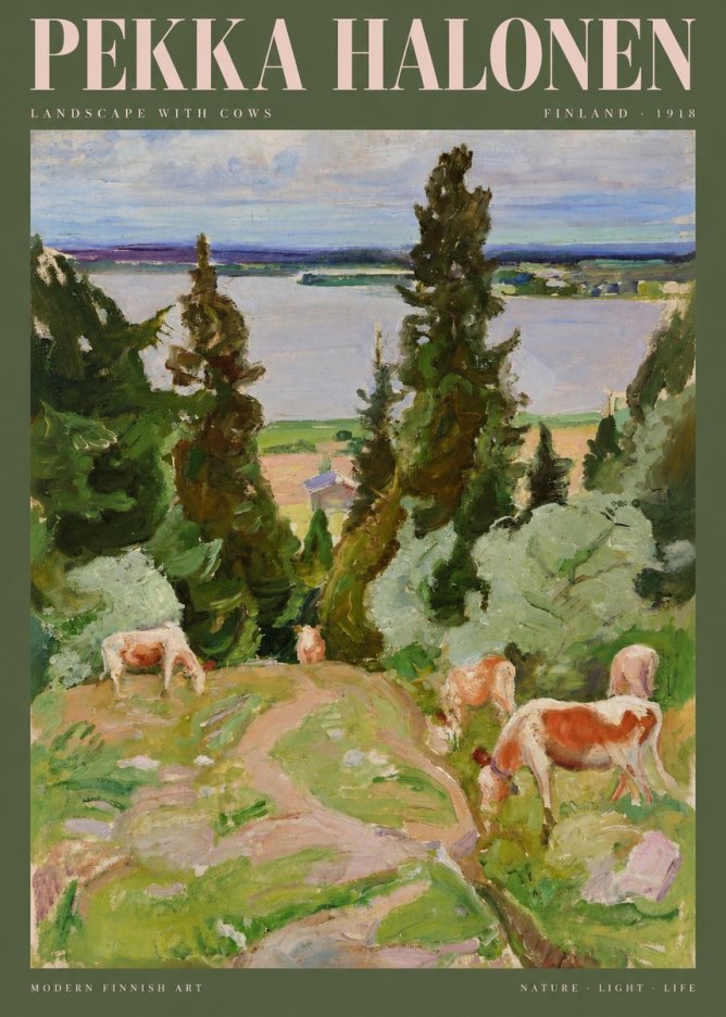 Pekka Halonen Landscape with Cows No2 - Plakat