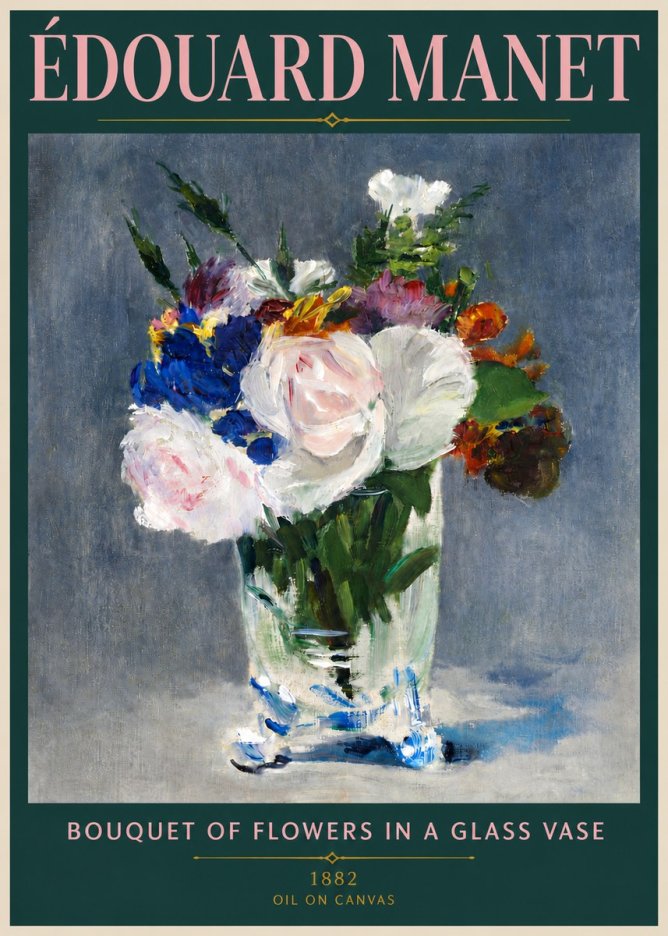 Édouard Manet Bouquet of Flowers in a Glass Vase No5 - Plakat