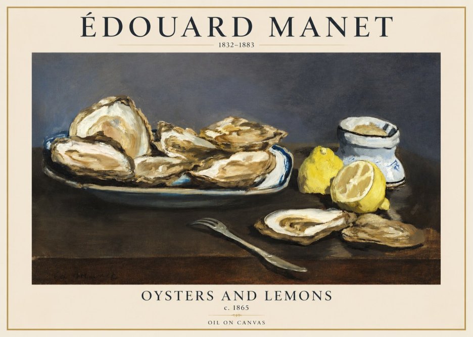 Édouard Manet Oysters and Lemons No1 - Plakat