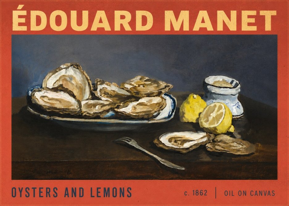 Édouard Manet Oysters and Lemons No6 - Plakat