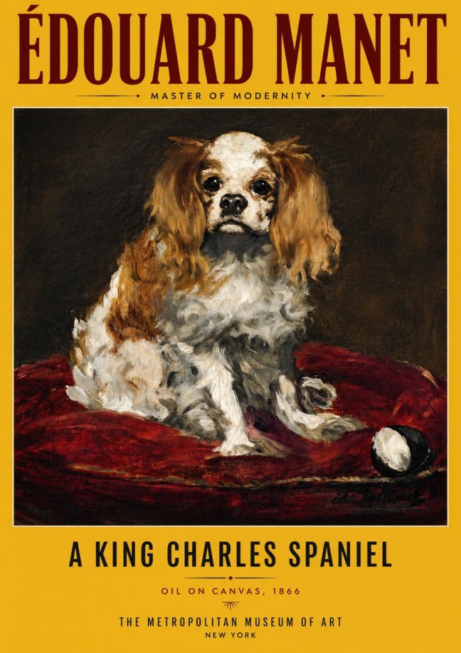 Édouard Manet A King Charles Spaniel No6 - Plakat